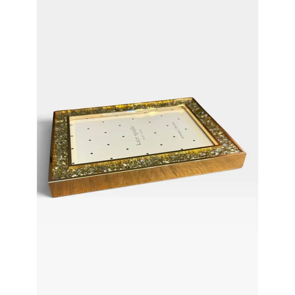 Kate Spade New York Simply Sparkling Gold Glitter 4x6 Photo Frame Lenox New
